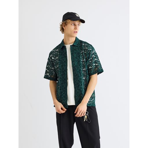 Woodbird Banks Lace Skjorte, Sports Green, XL