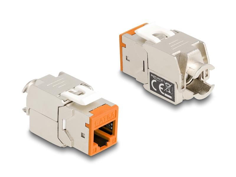 Delock Keystone-Modul RJ45 zu LSA, Cat.6A Farbig, 8 Stück Delock Keystone Modul RJ45 Buchse zu LSA Cat.6A werkzeugfrei farbig Set 8 Stück