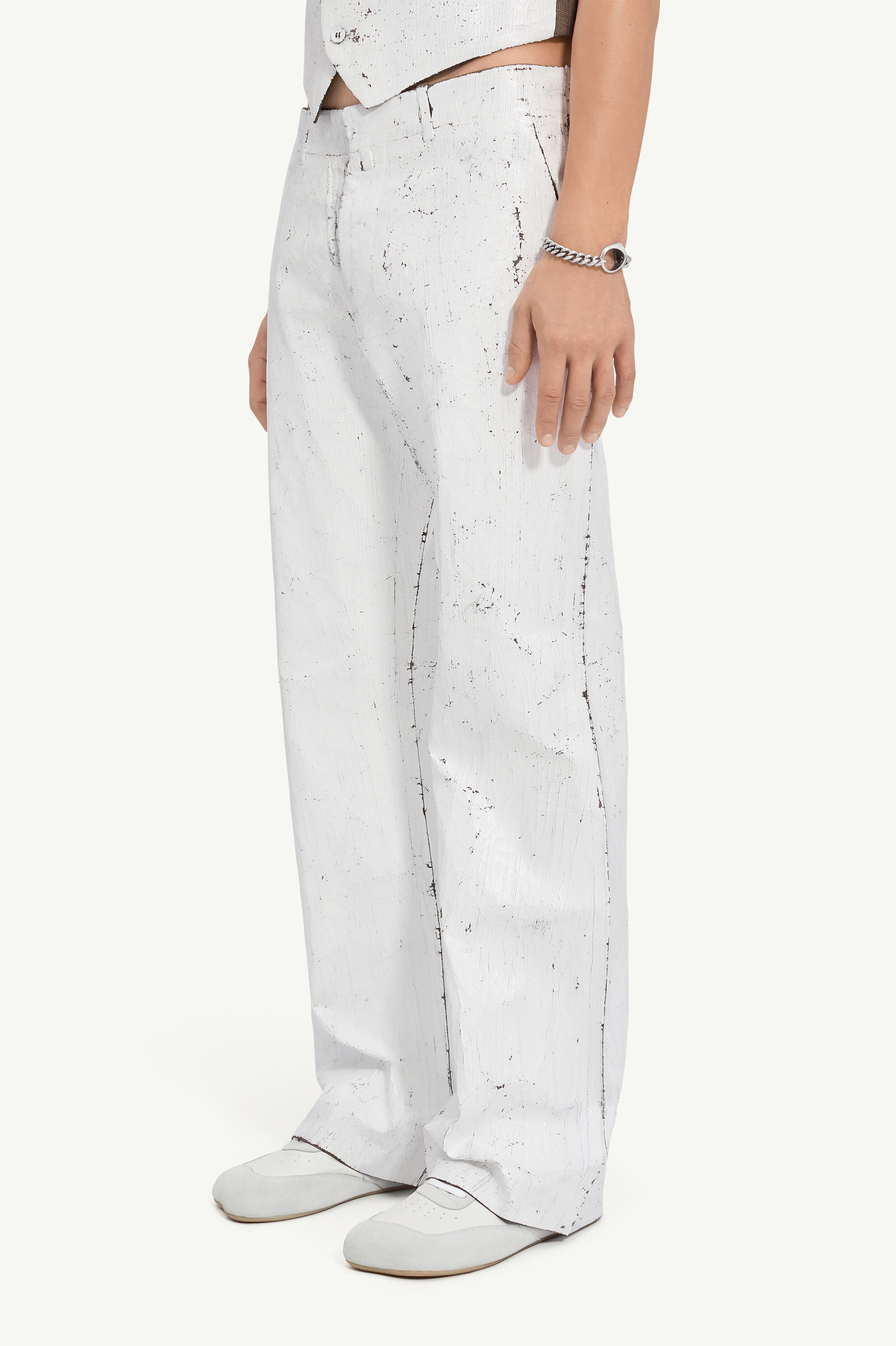 Pantalon blanc peint