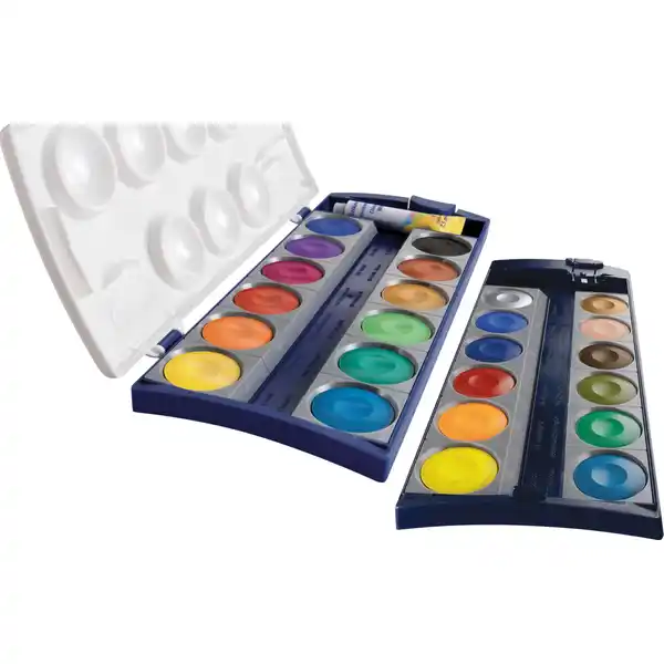 Deckfarbkasten K24 mit 24 Farben und 1 Tube Deckweiß