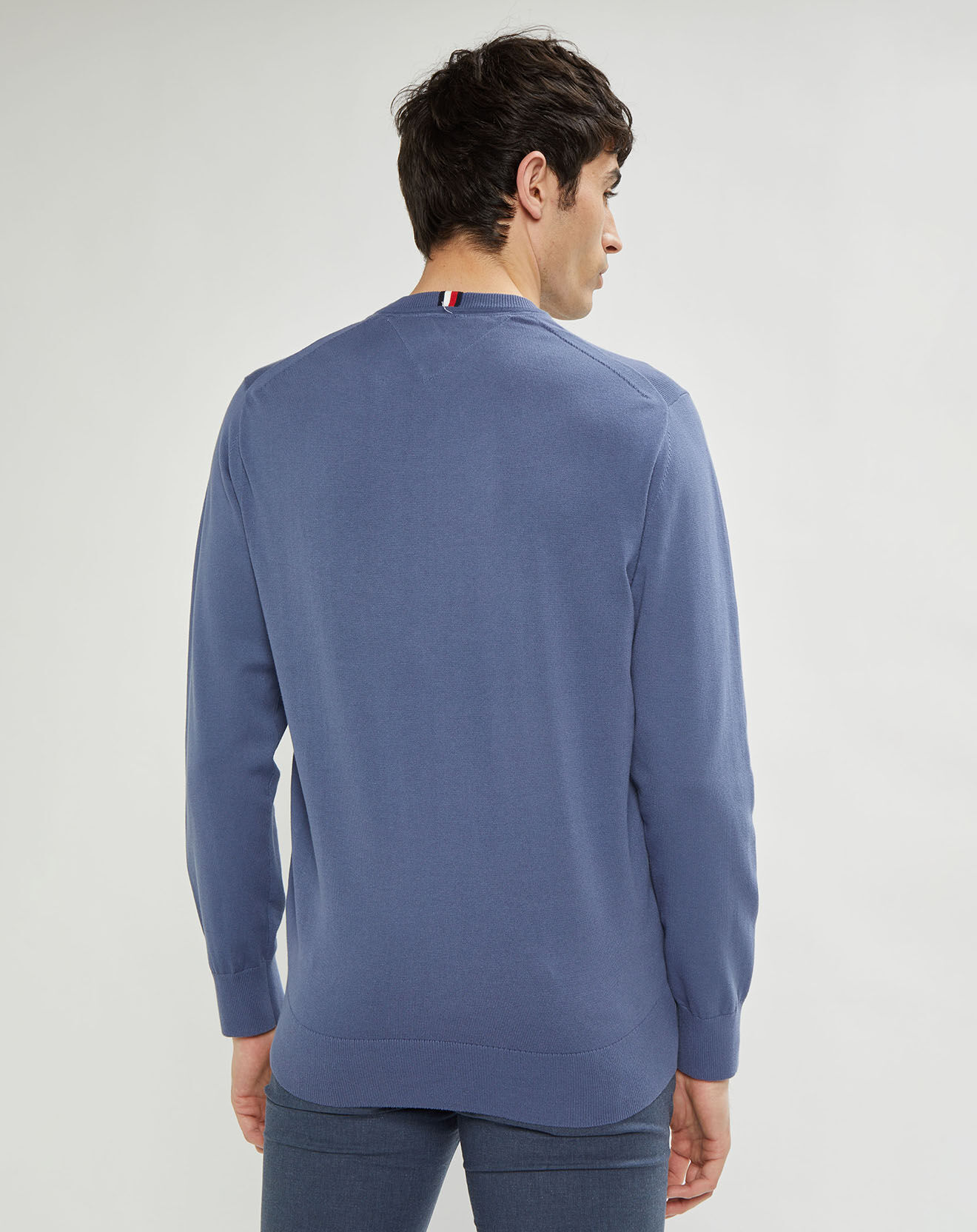 Tommy Hilfiger Pull 1985 col rond bleu vintage
