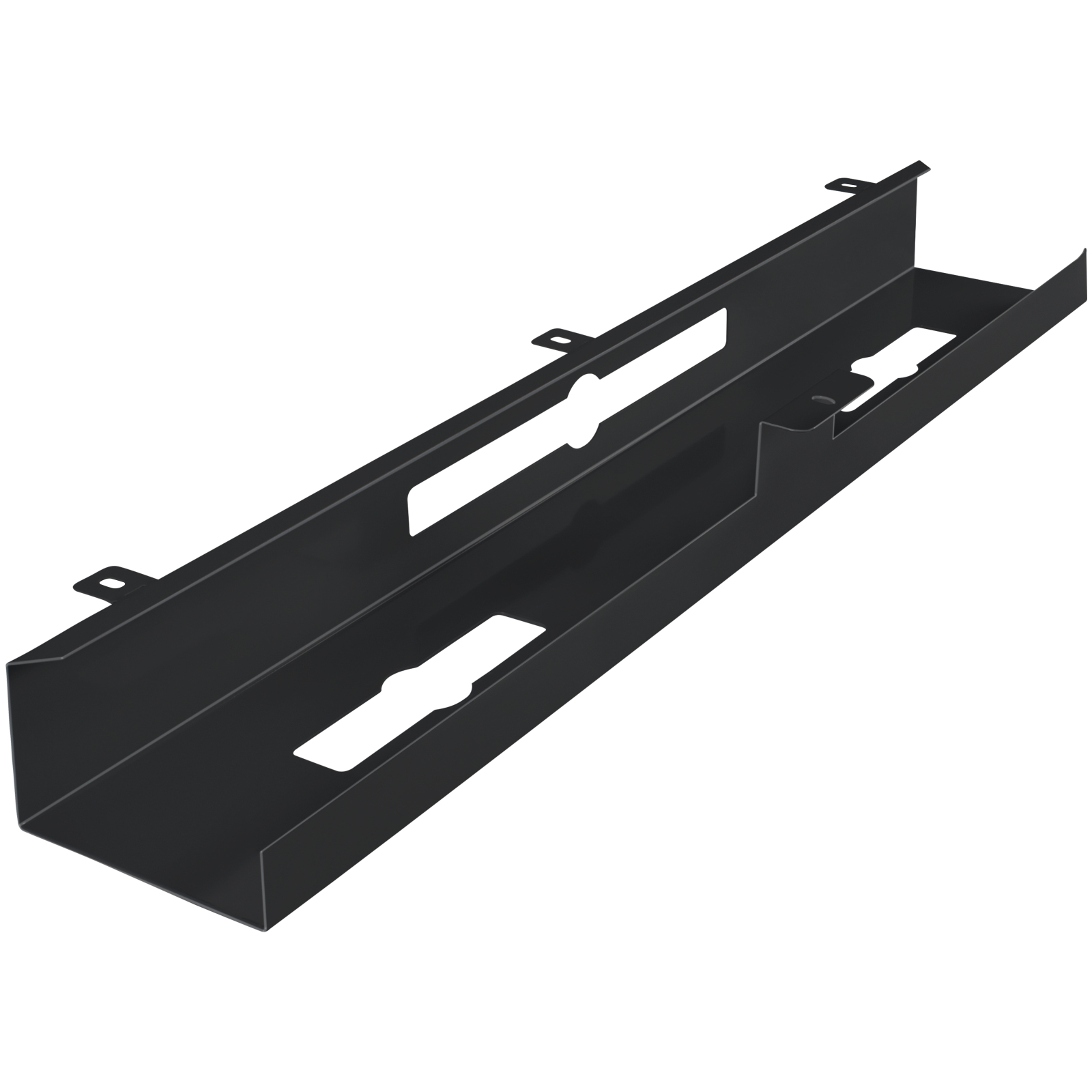 Schreibtisch-Kabelkanal - schwarz - Metall - 80x13 cm