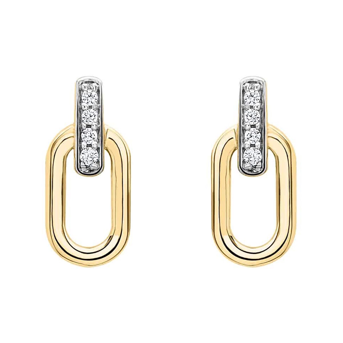 Boucles d'oreilles Brillaxis ovales or oxydes