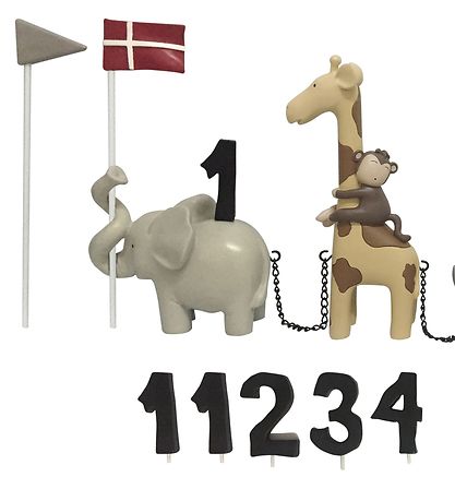 Kids by Friis Geburtstagszug - 45 cm - Safaritiere