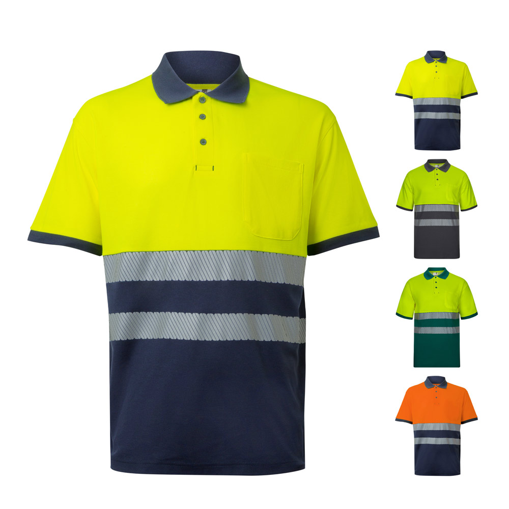 Velilla 36100 - Polo piqué bicolore (150g/m²) à manches courtes, en coton (55%) et polyester (45%)