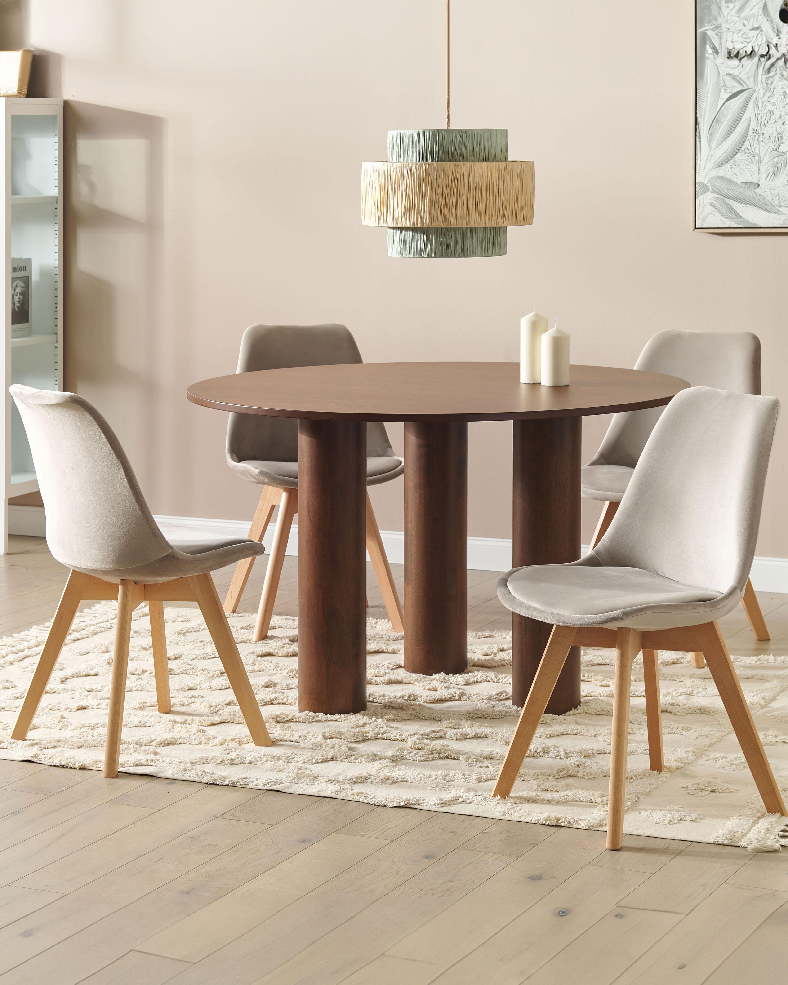 Set van 2 eetkamerstoelen DAKOTA II Fluweel Taupe