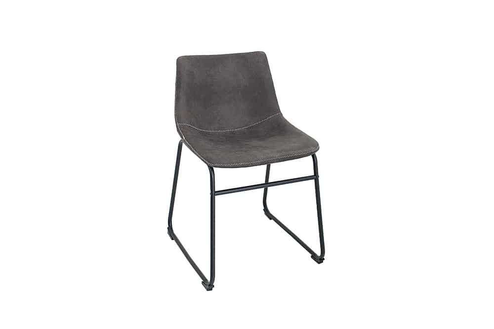 Industrial Design Stuhl DJANGO vintage grau mit Eisengestell