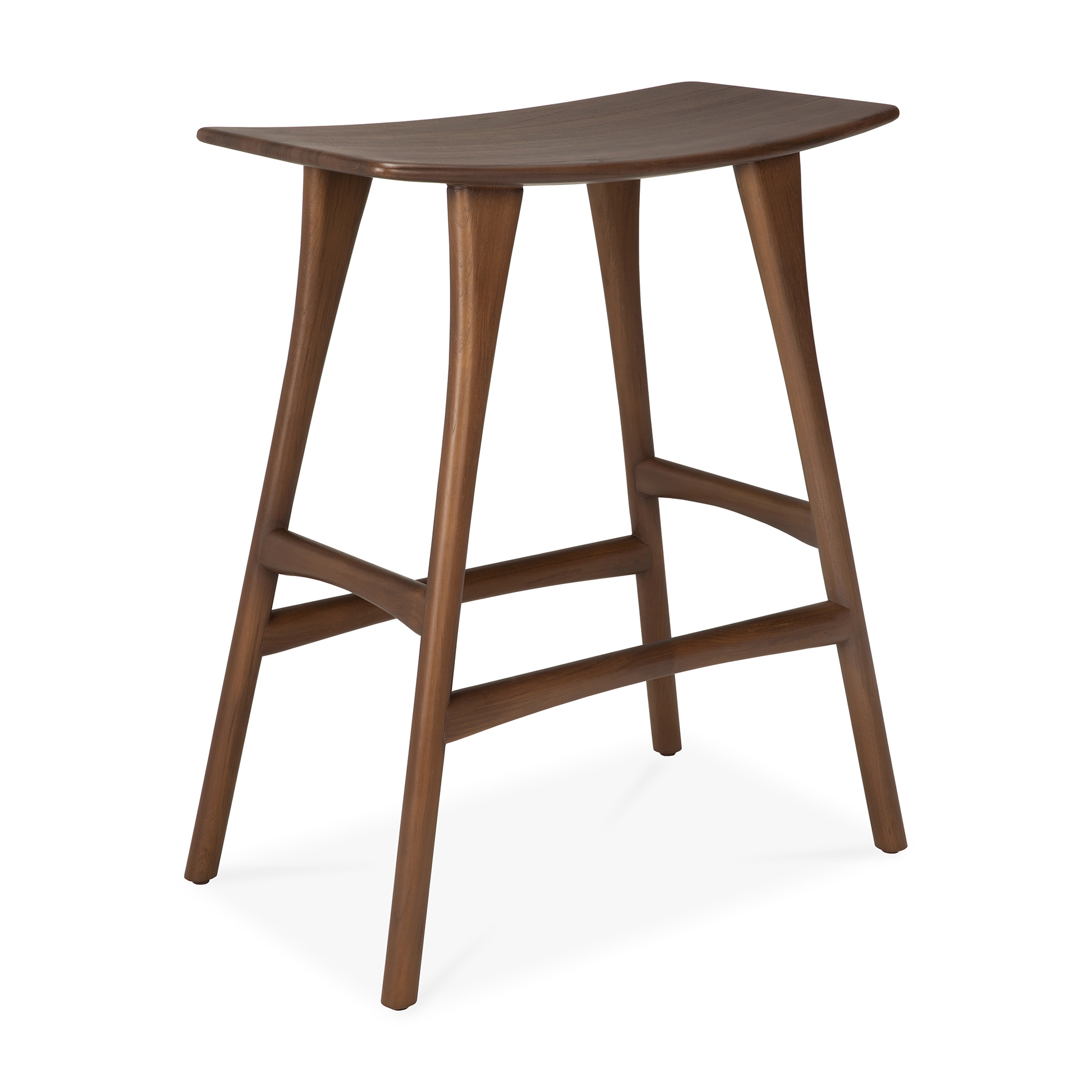 Osso hoge kruk 65 - bruin teak - gelakt