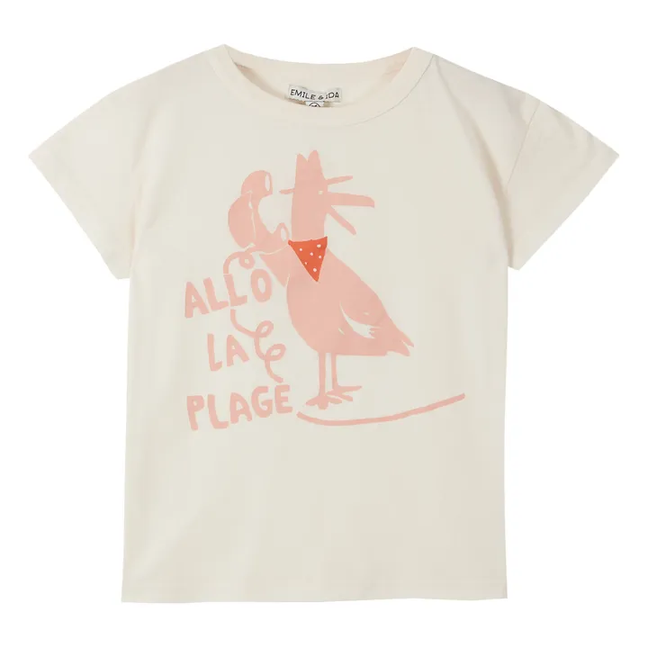 Emile et Ida T-Shirt Coton Bio Mouette | Ecru