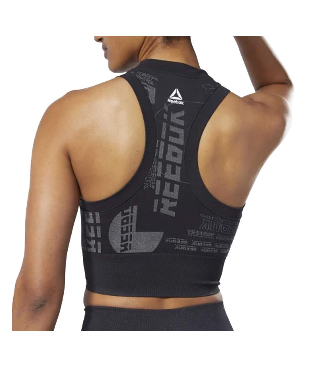 Crop top noir femme Reebok WOR MYT Seamless Crop