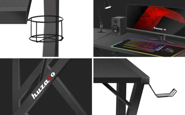 Huzaro Hero 6.3 Gaming Desk, sort  DOVANA Huzaro-sæt (slagtøj og tilbehør)