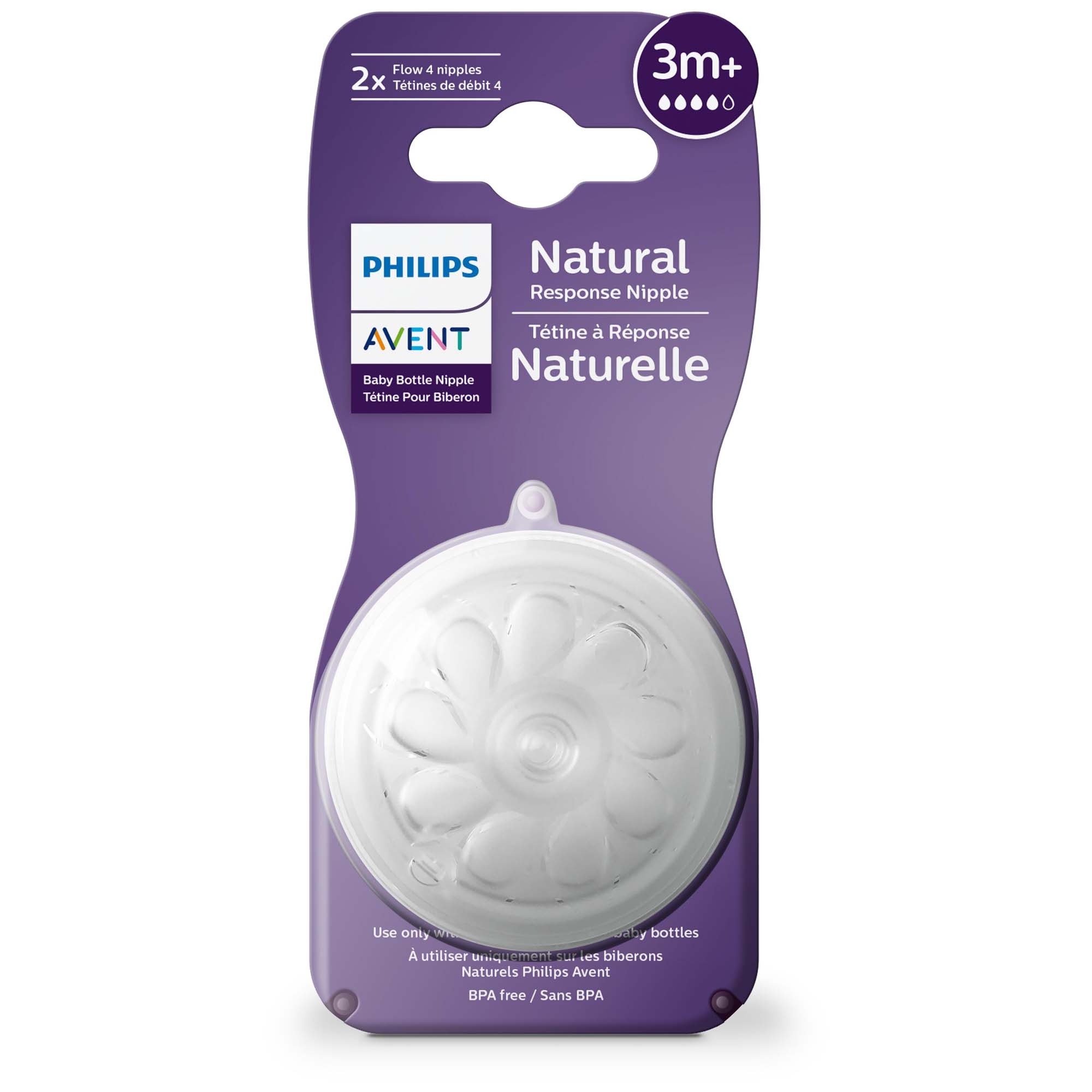 Philips Avent Natural Flesspeen 3M+ transparant