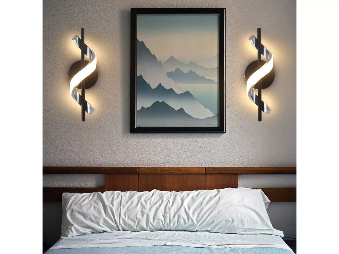 NETTLIFE applique murale LED applique d'intérieur design moderne lampe de couloir chambre 3000K lampe de cage d'escalier blanc chaud