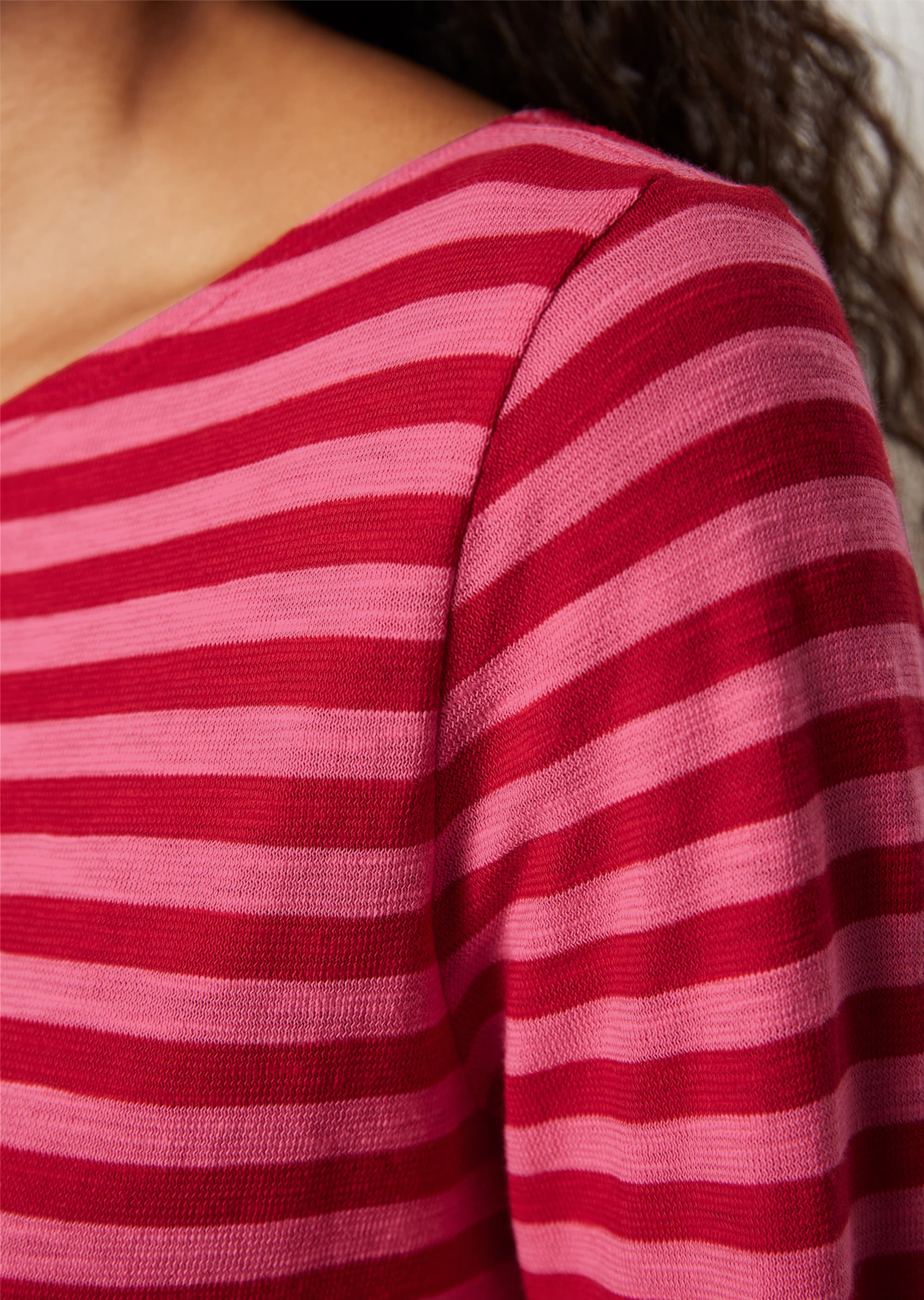 Ringel-Longsleeve regularaus Slubjersey