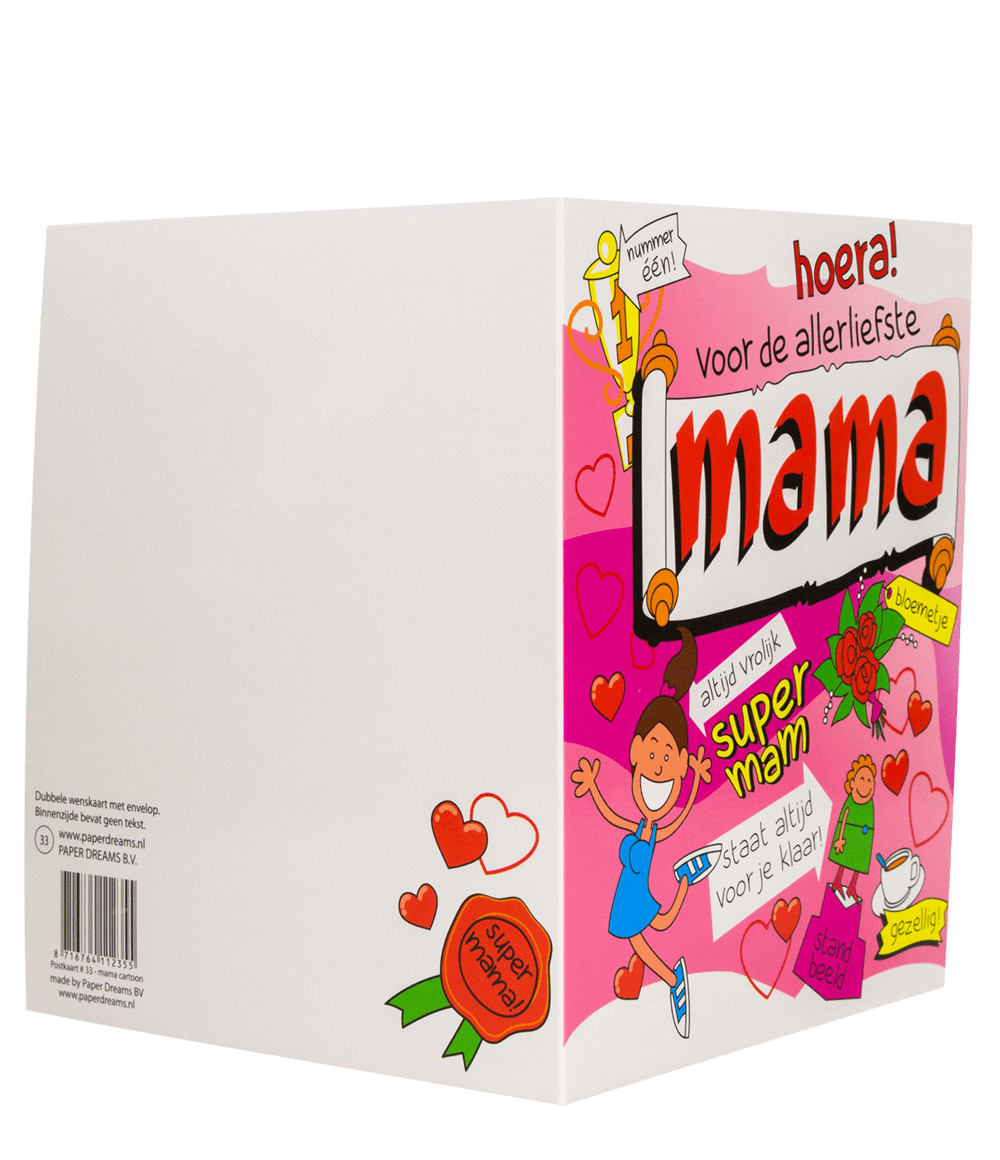 Wenskaart Mama 16,5cm