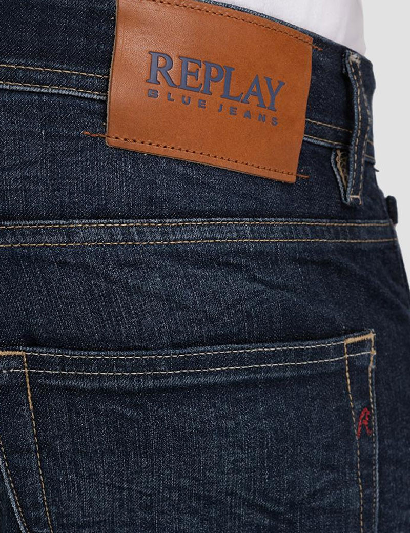 REPLAY JEAN HOMME GROVER COUPE DROITE INDIGO