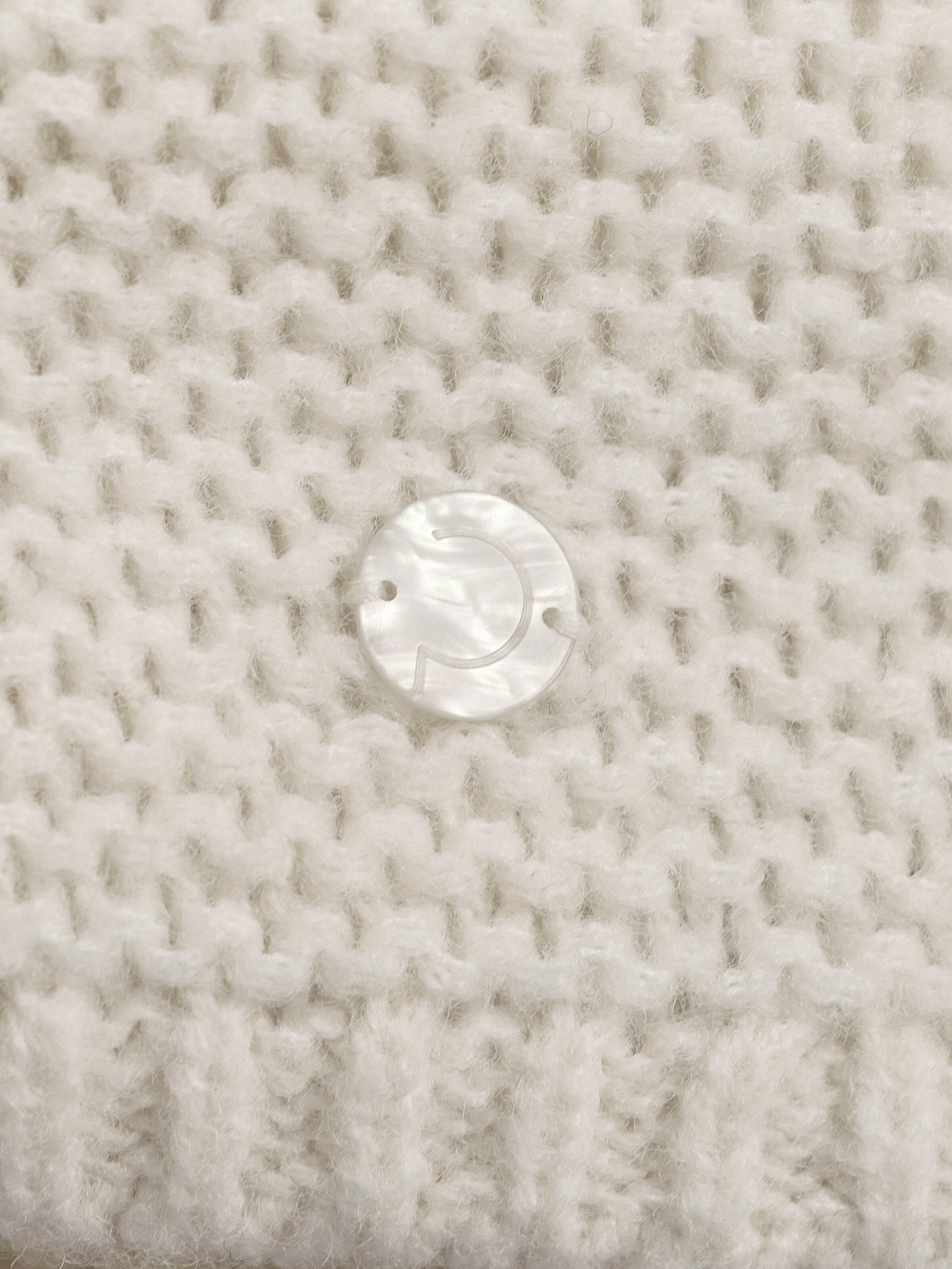 CREATION L PREMIUM Woll-Mix-Strickjacke in ecru