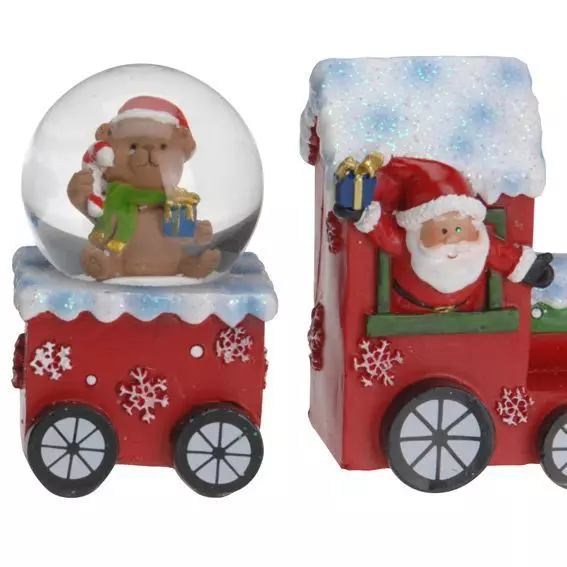 Boule à neige (H8 cm) Train de Noël Happy