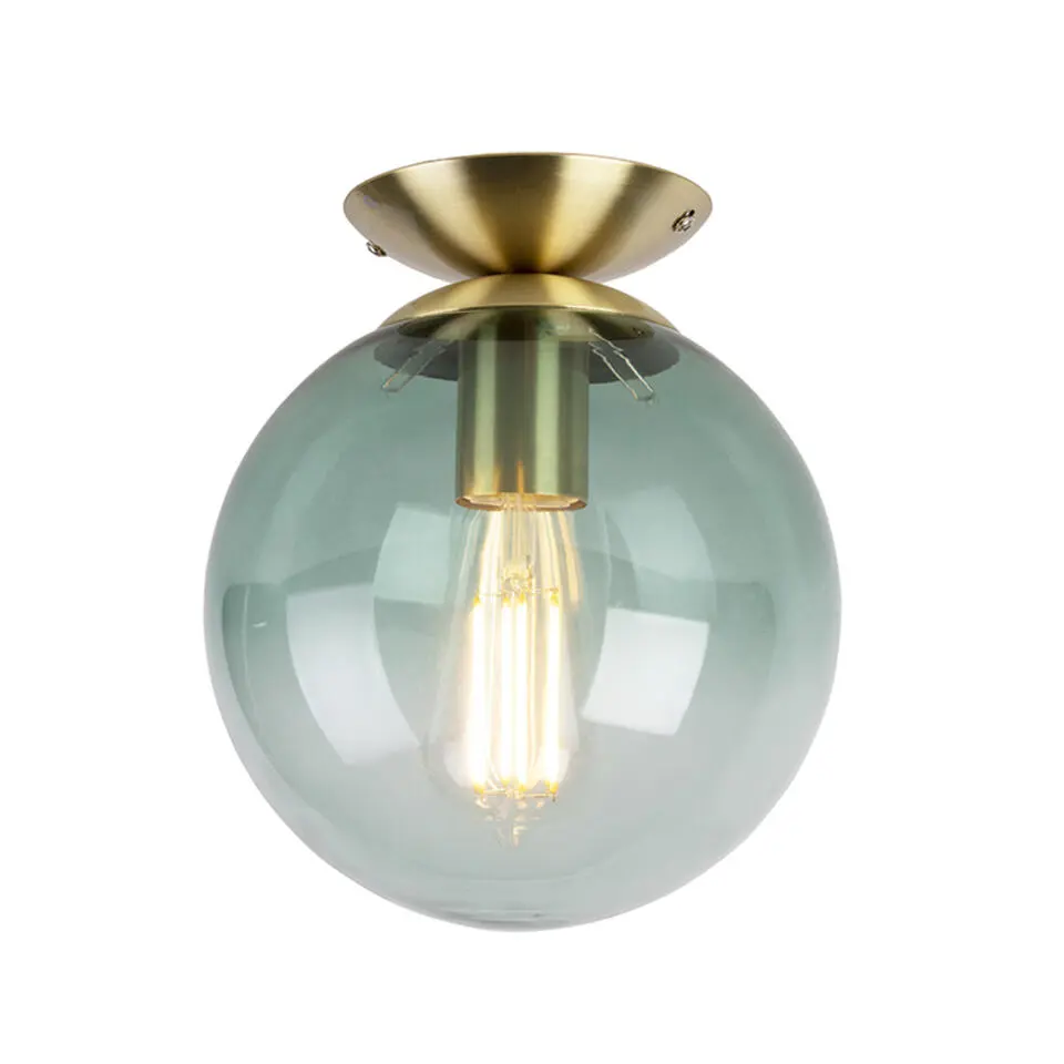 Qazqa plafondlampen pallon groen e27