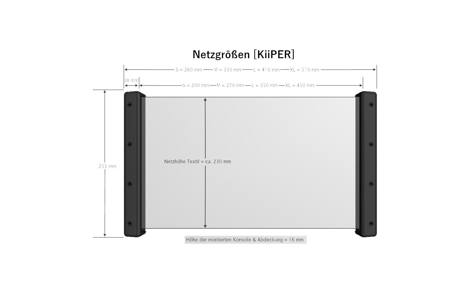 KiiPER Innenraumnetz Komplettset M 330 x 255 mm