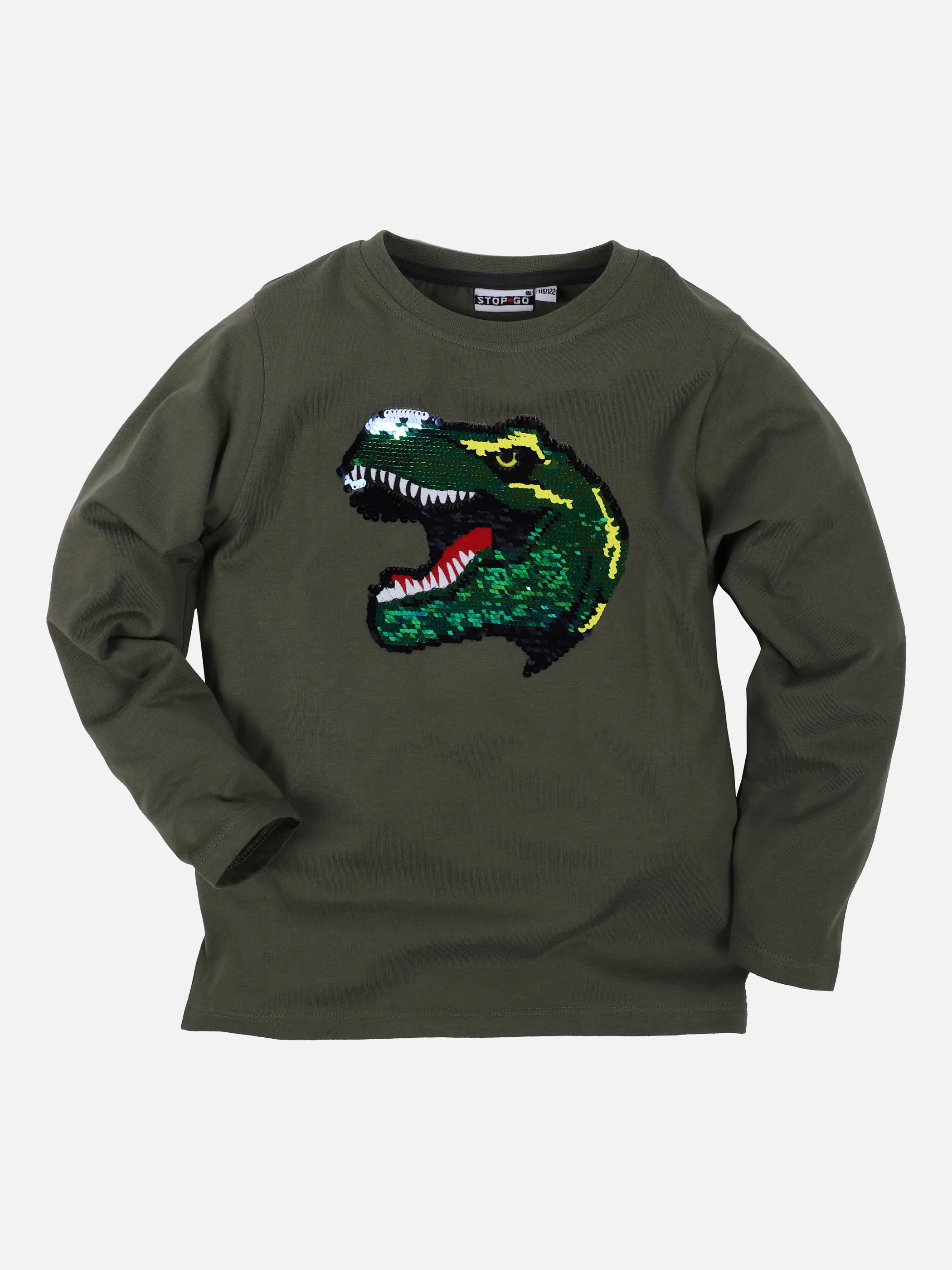 Jungen Longsleeve mit Pailletten-Dinoprint