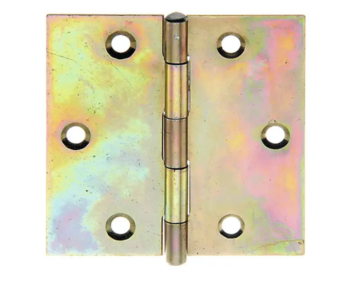 Halfhoge scharnier met geklonken messing pen, 38 x 38 mm, geel verzinkt