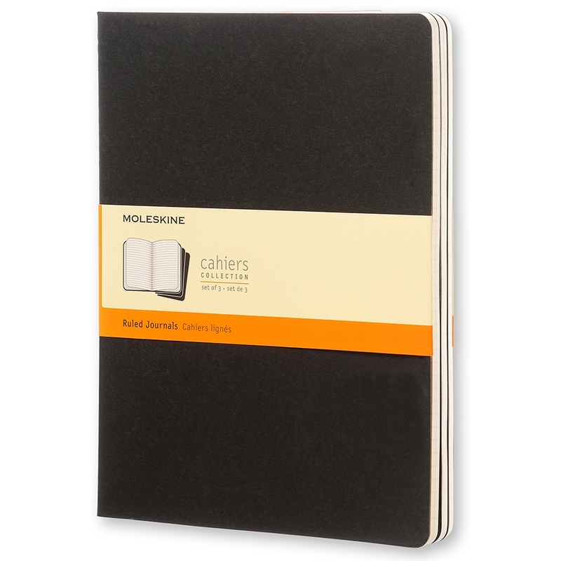 Moleskine Notizheft XL, 3 Stück, 190 x 250 mm, liniert, schwarz