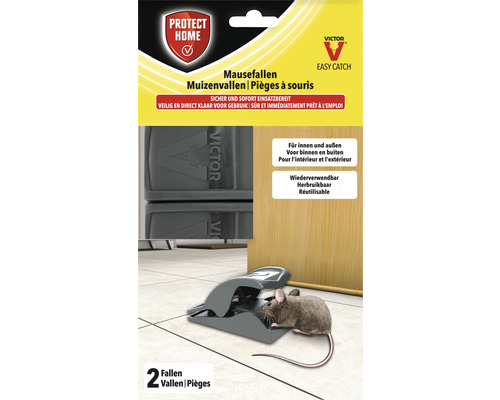 Protect Home Muizenval Easy Catch Plastic Muizenval voor gifvrije muizenbestrijding 2 stuks