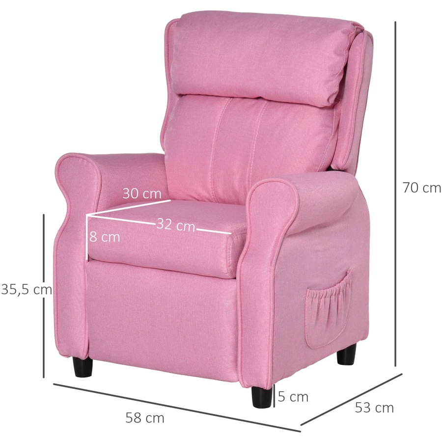 HOMCOM Kindersessel mit Liegefunktion rosa