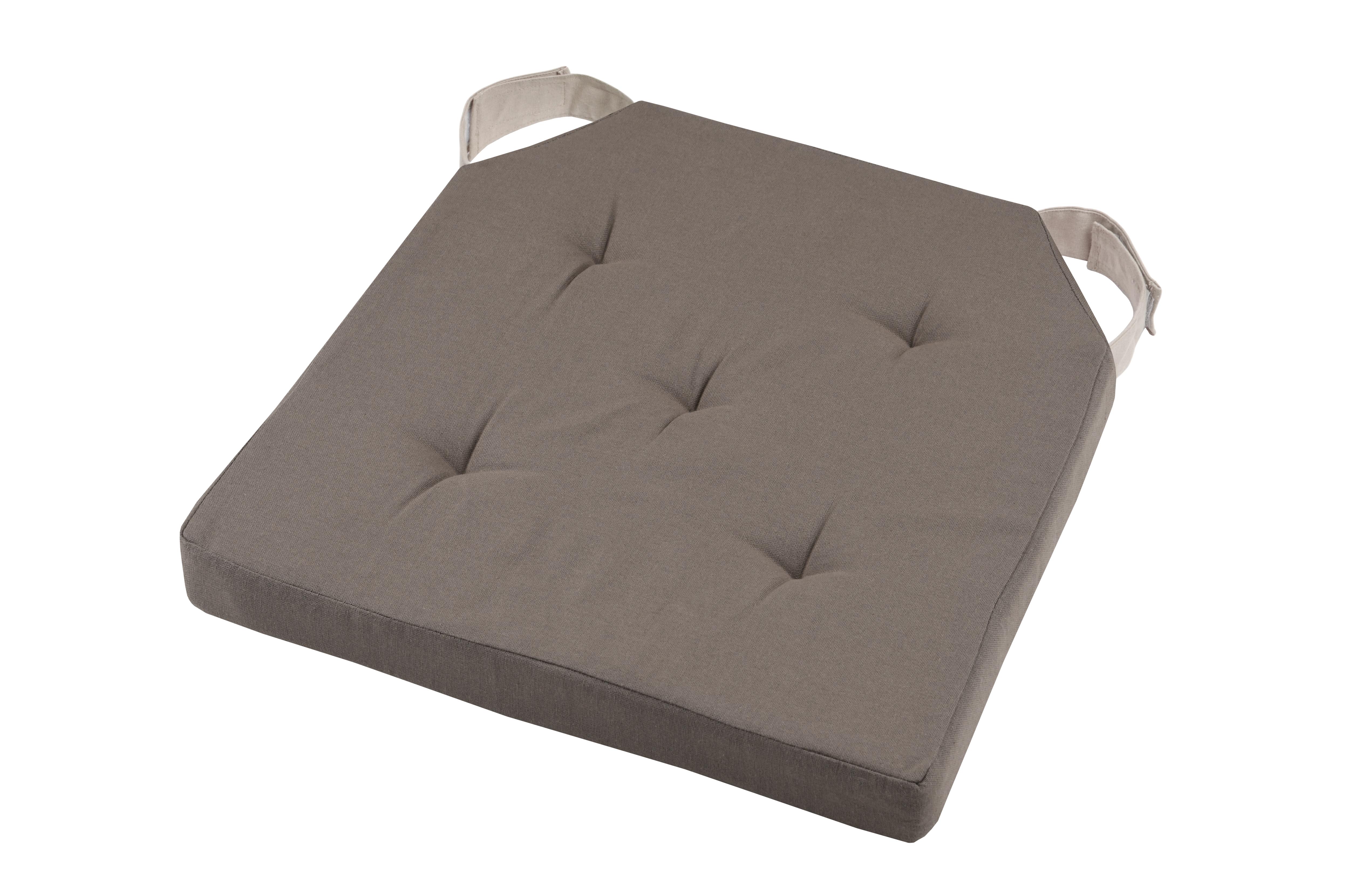DUO GALETTE TAUPE LIN VELCRO 38X38X4CM