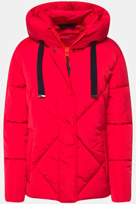 Steppjacke, Laurasøn-Kapuze, verdeckter Zipper, lange Seitenzipper