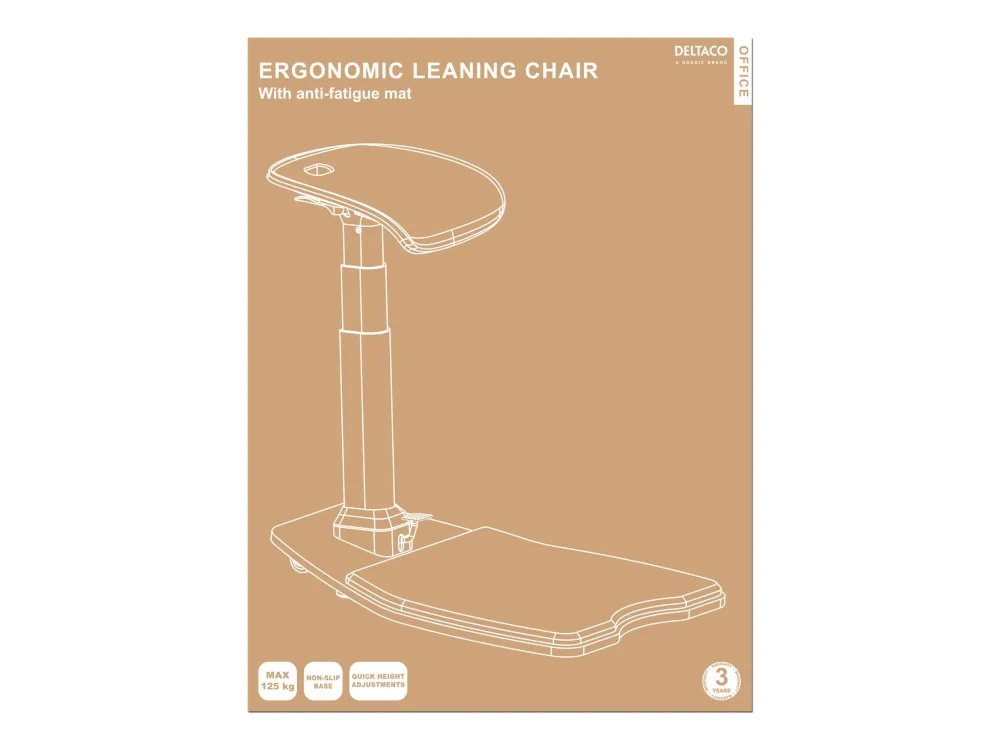DELTACO Office Premium - Læretaburet - ergonomisk - kurvet kant - polyurethanskum - sort