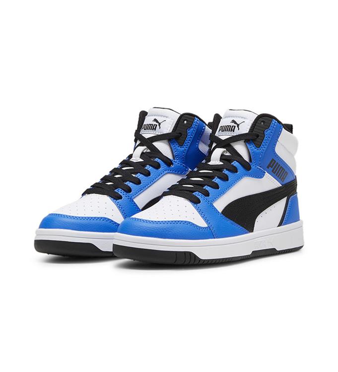 PUMA PUMA REBOUND V6 MID JR 393831 PUMA-WHITE-PUMA-BLACK-RACING-B