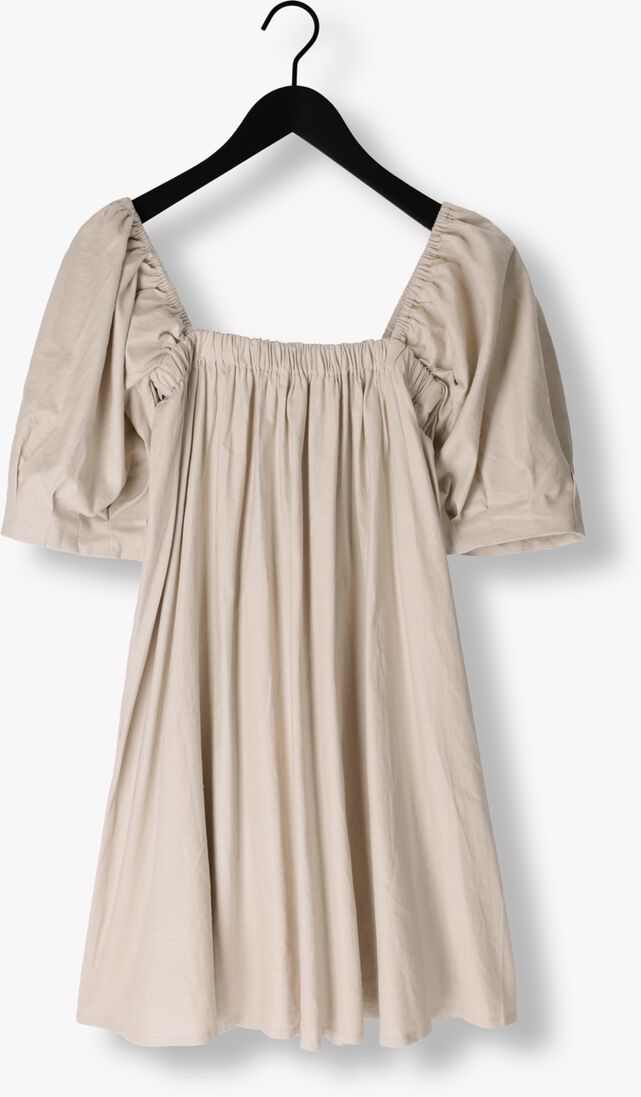 GESTUZ beige gestuz mini jurk lizagz linen short dress