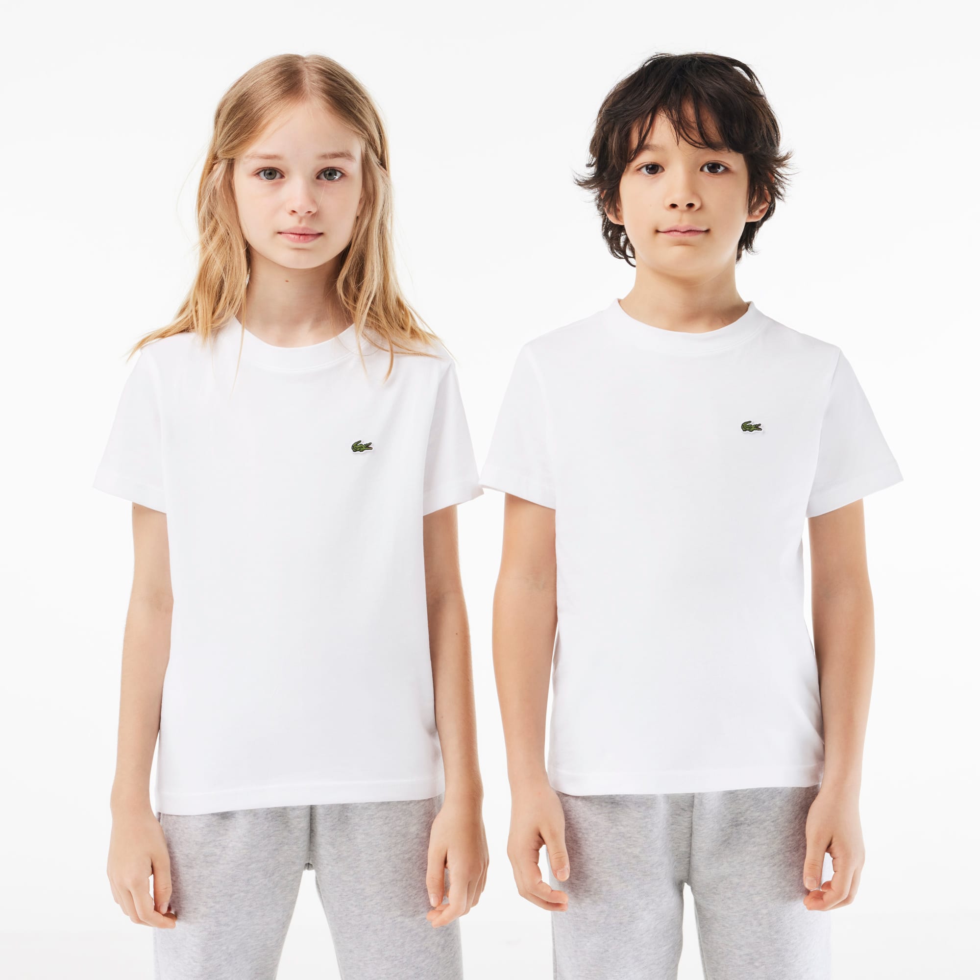T-shirt uni en jersey de coton T-Shirts & Chemises - Blanc - Lacoste - Enfant