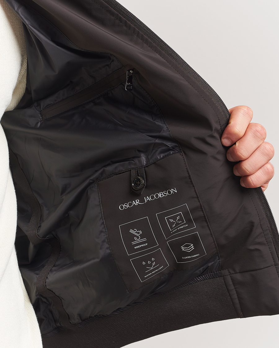 Oscar Jacobson Bomber Nylon Jacket Brown
