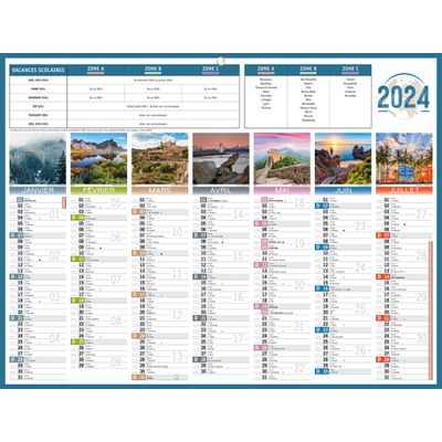 Bouchut Planète - Calendrier de banque 7 mois par face - 32 x 42 cm