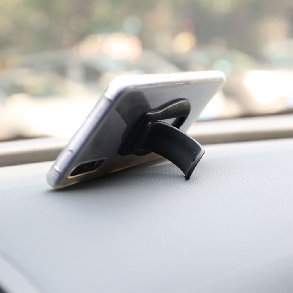 3in1 Handy Silikon Fingergriff Click Halterung Auto Lüftungsgitter / Aufsteller / Selfiehalterung - Weiss