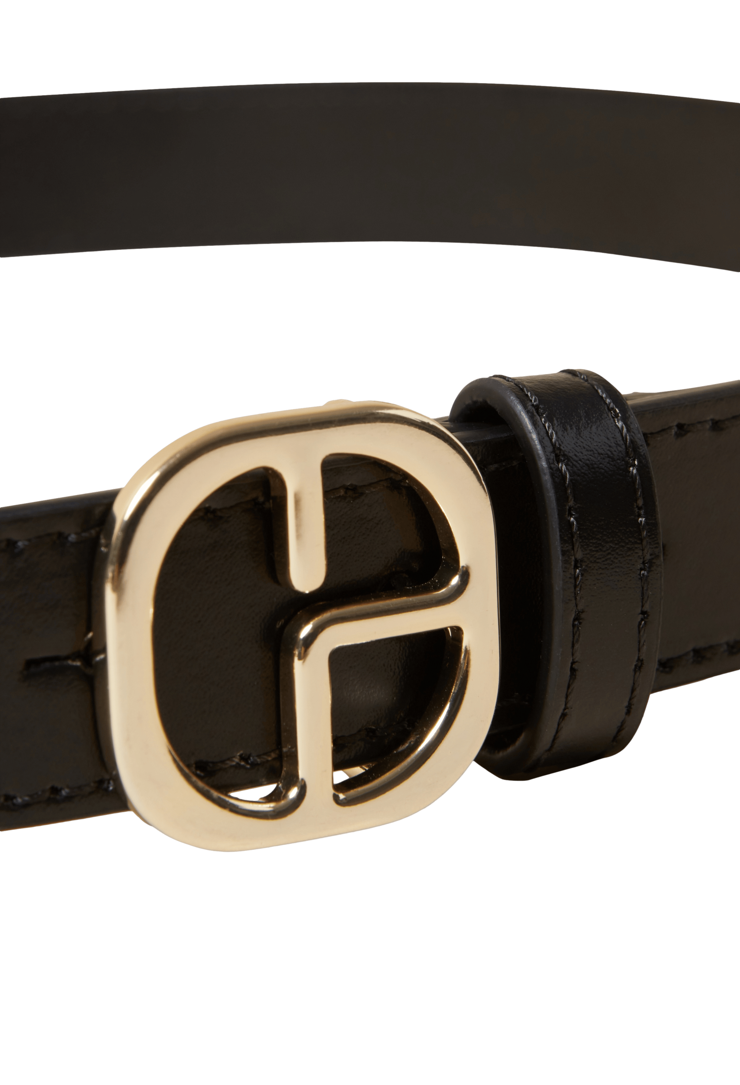 Ceinture boucle CP en cuir| Noir