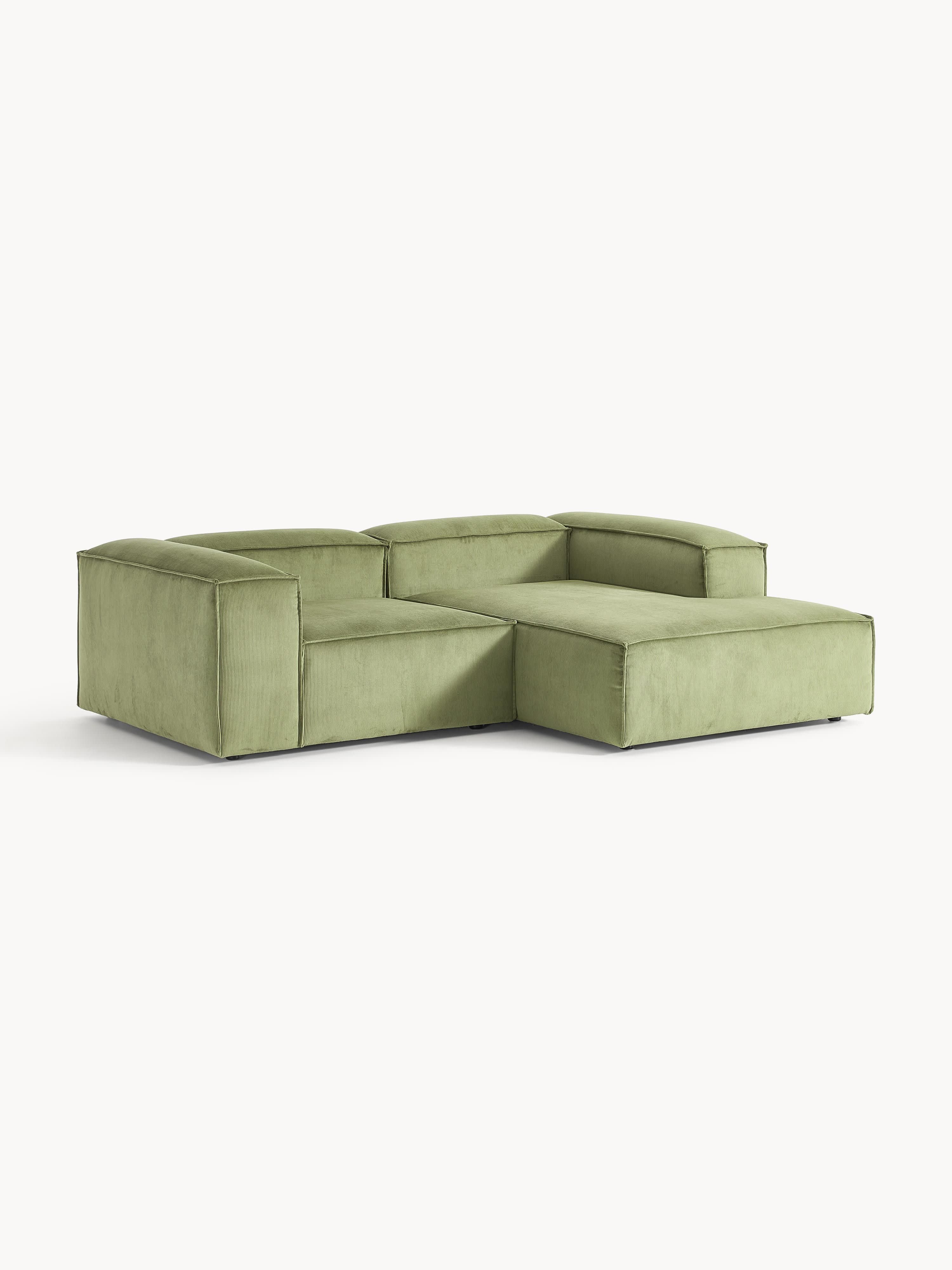 Ribfluwelen modulaire hoekbank Lennon (2-zits)
