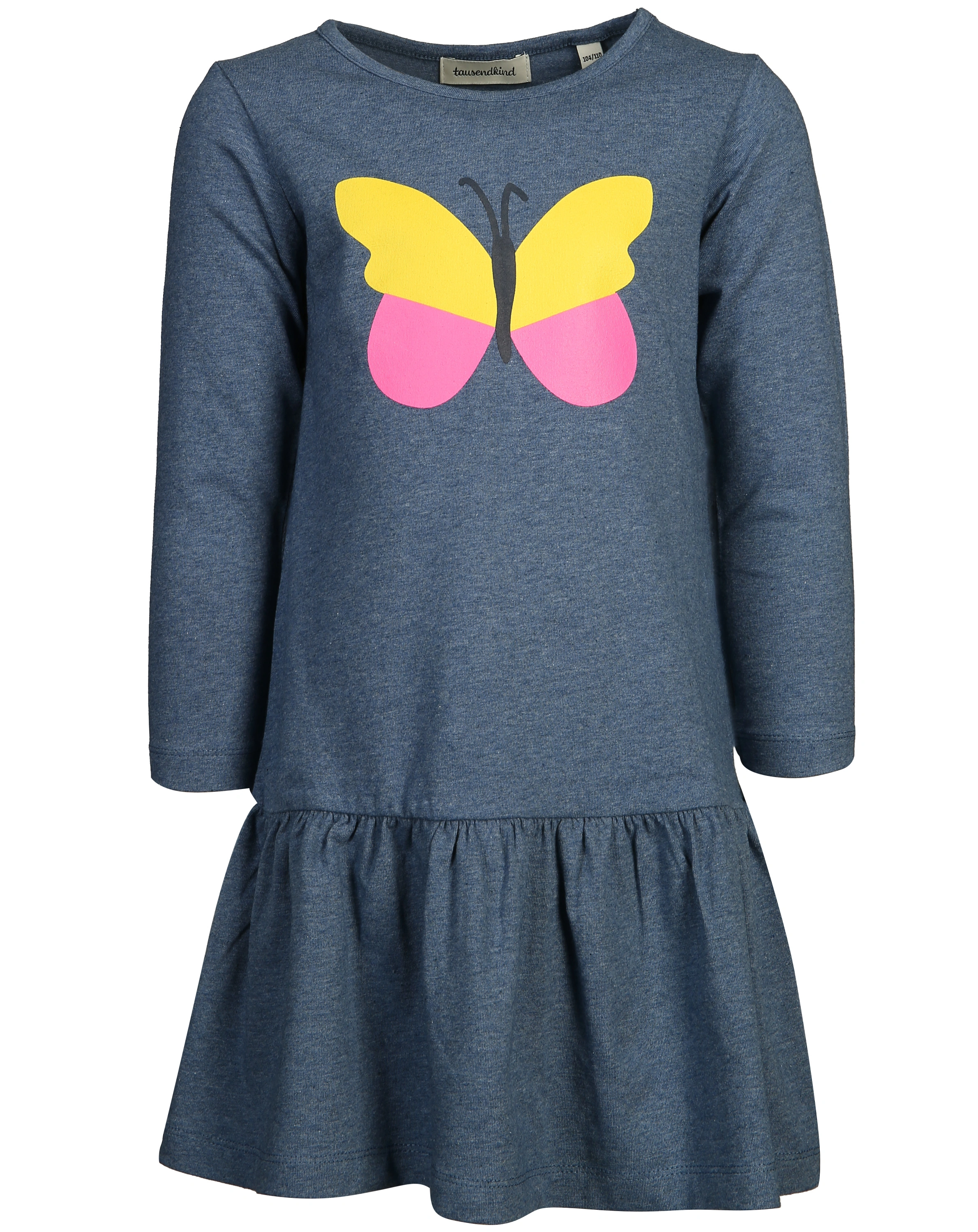 Langarmkleid BUNTER SCHMETTERLING in jeansblau