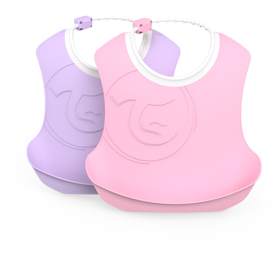 TWISTSHAKE Lätzchen 2er-Pack 4+ Monate pastel pink  violett