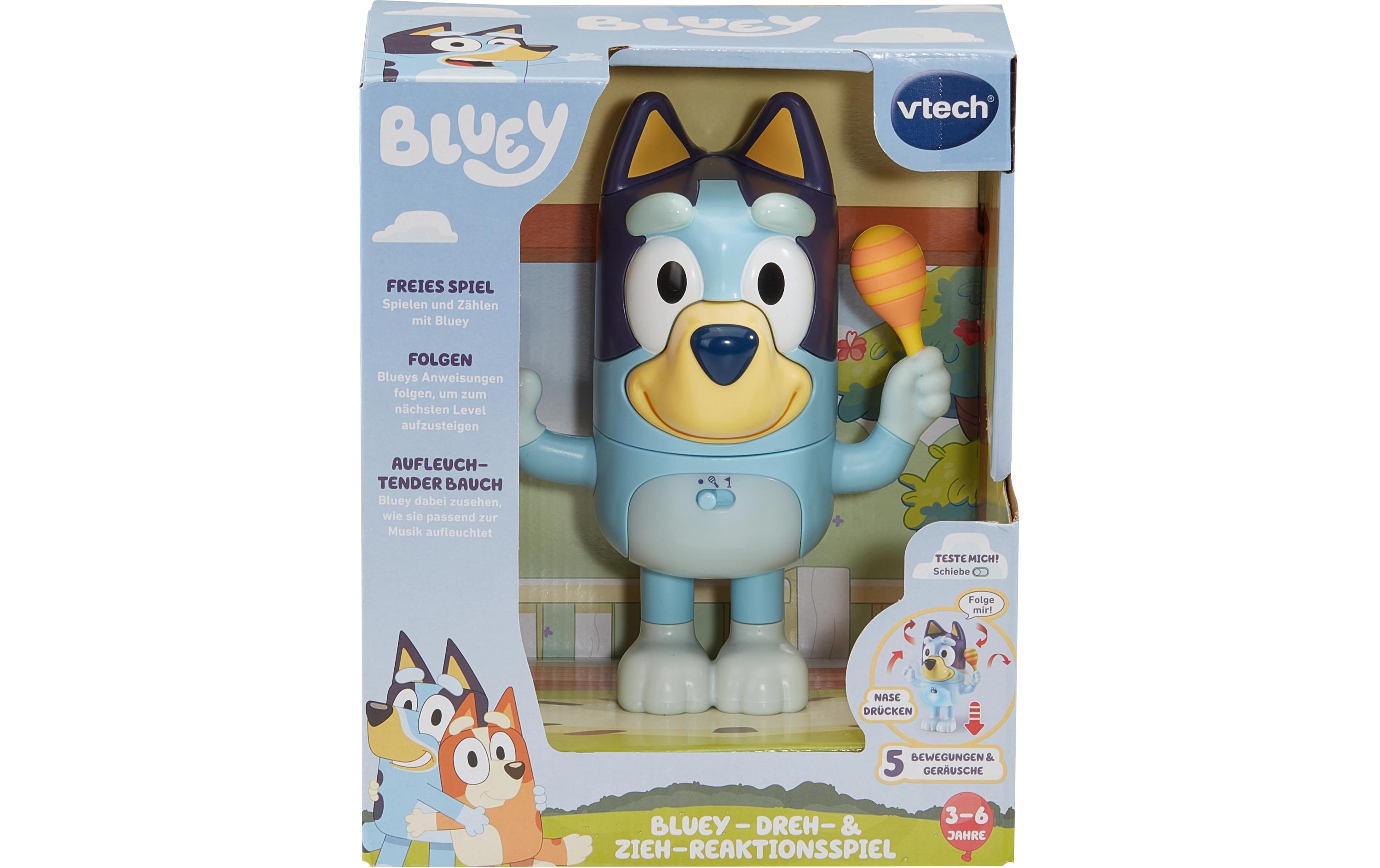 Dreh- und Zieh-Reaktionsspiel Bluey BlauInteraktive Spielfigur Bluey für Kinder