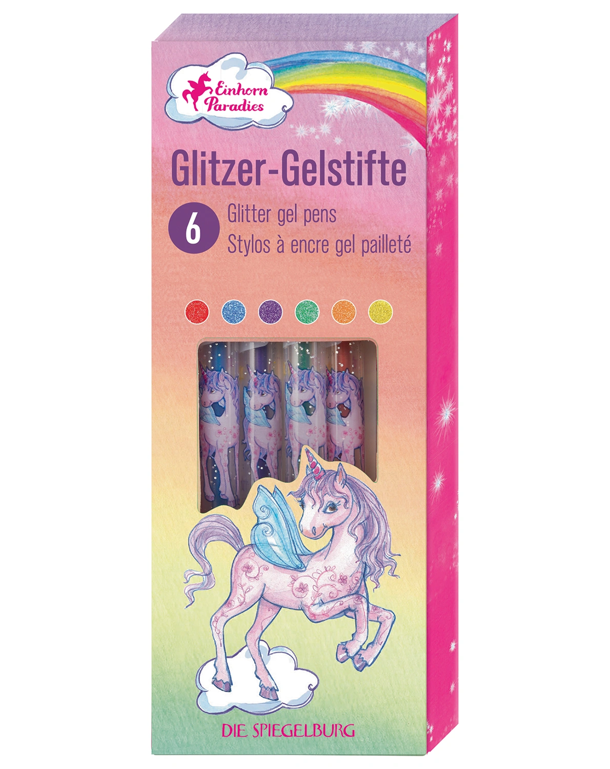 Gelstifte EINHORN PARADIES - GLITTER 6er Pack
