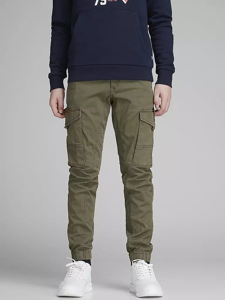JACK & JONES Jungen Cargohose Slim Fit JPSTPAUL olive