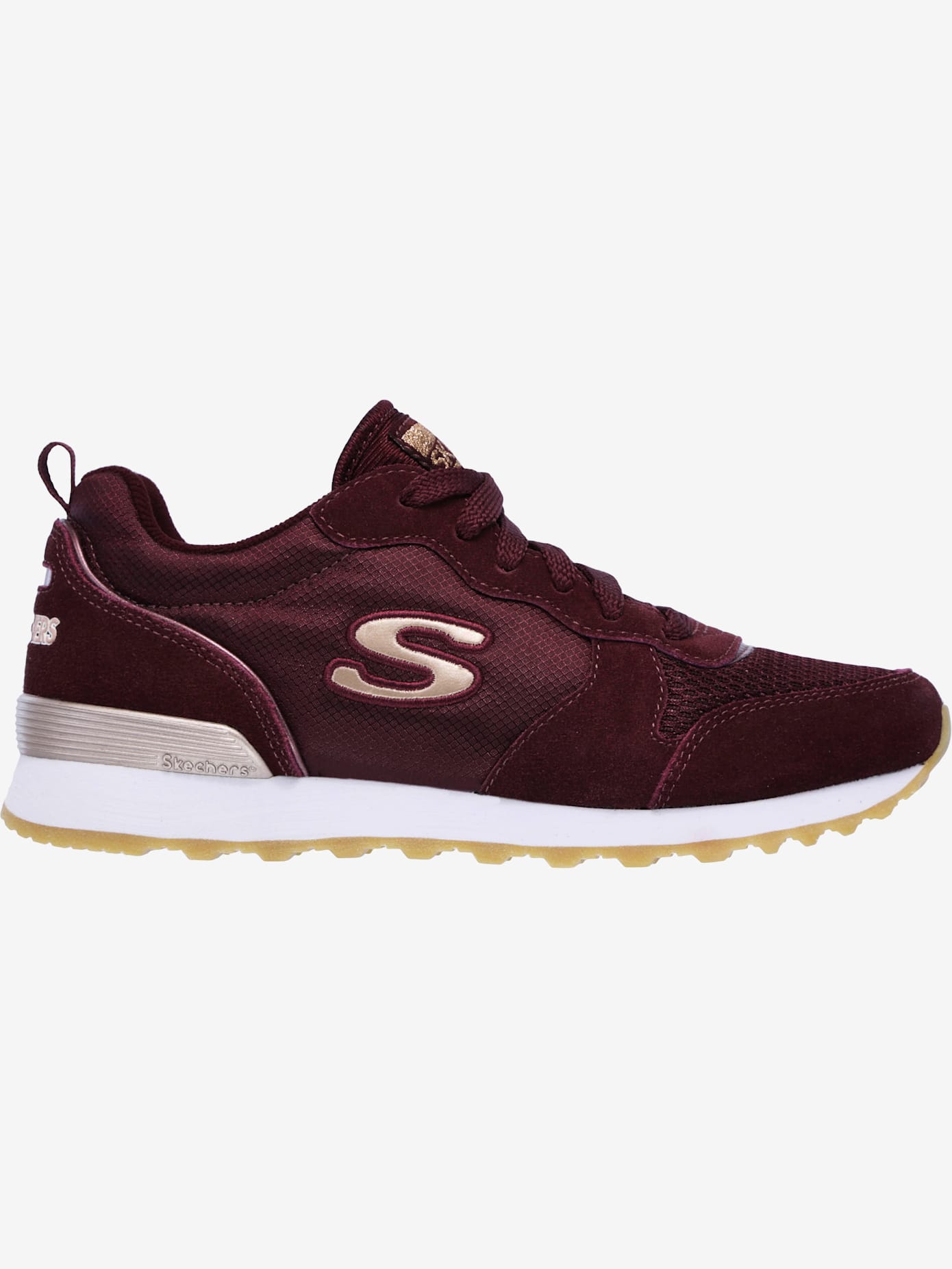 Baskets sneakers hybrides skechers en cuir velours doux, textile et synthétique