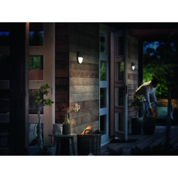 Philips wandlamp Capricorn met bewegingsmelder met geïntegreerde LED 6W 600 lumen antraciet