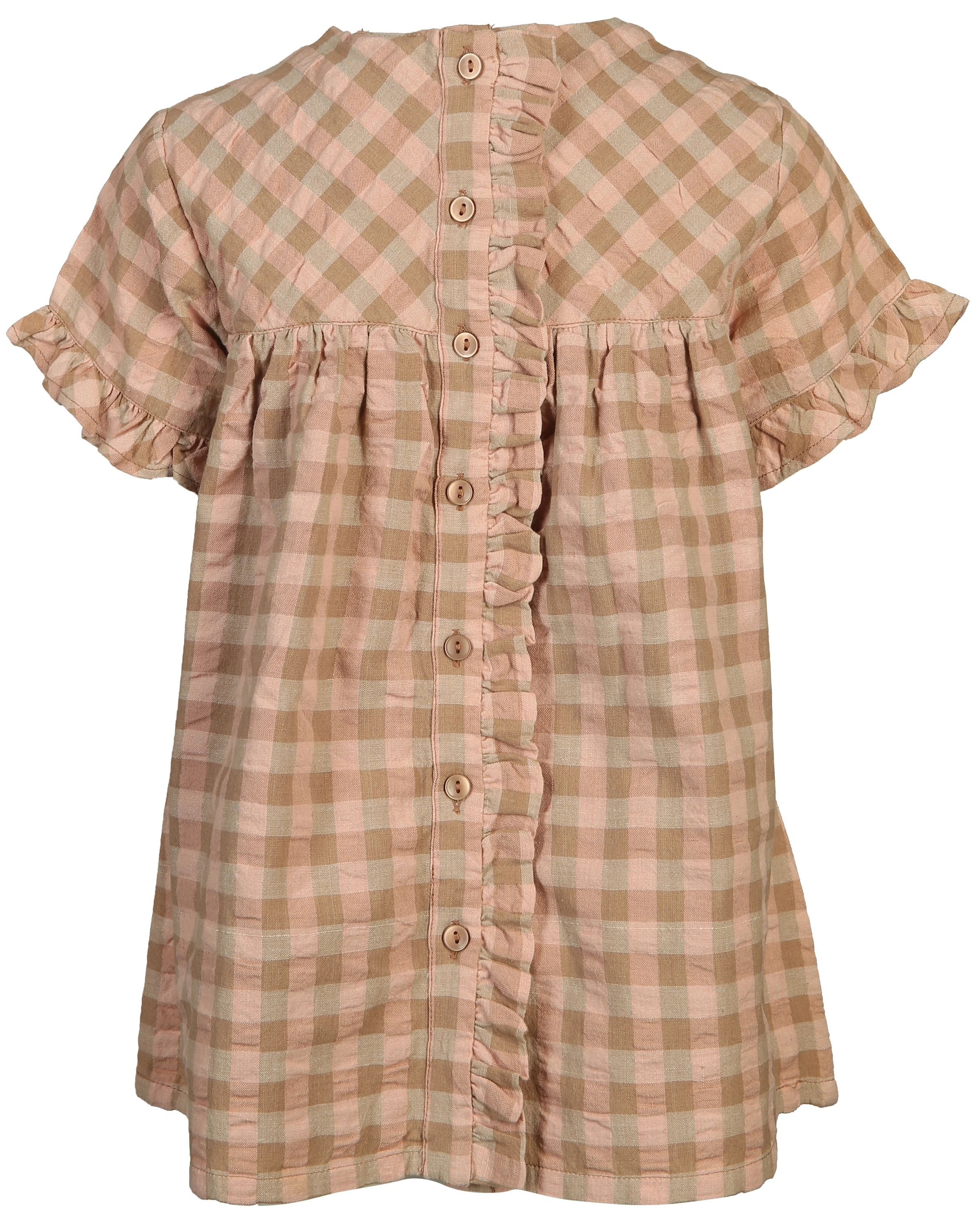 Kurzarm-Bluse RUFFLE in affogat