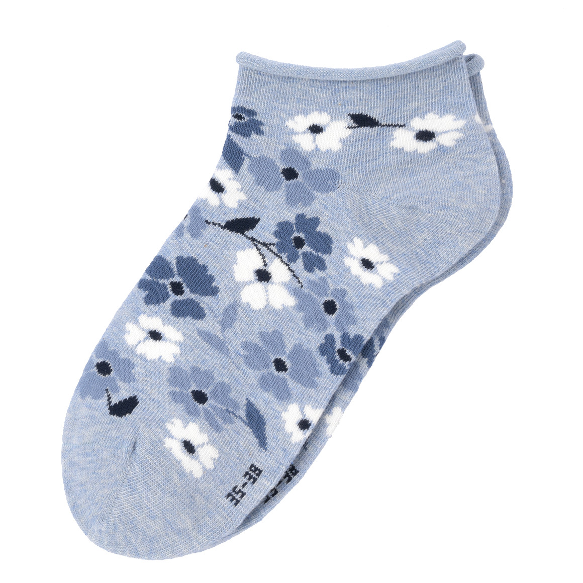 Gina Benotti 3 Paar Damen Sneaker-Socken im Set hellblau / dunkelblau / weiss