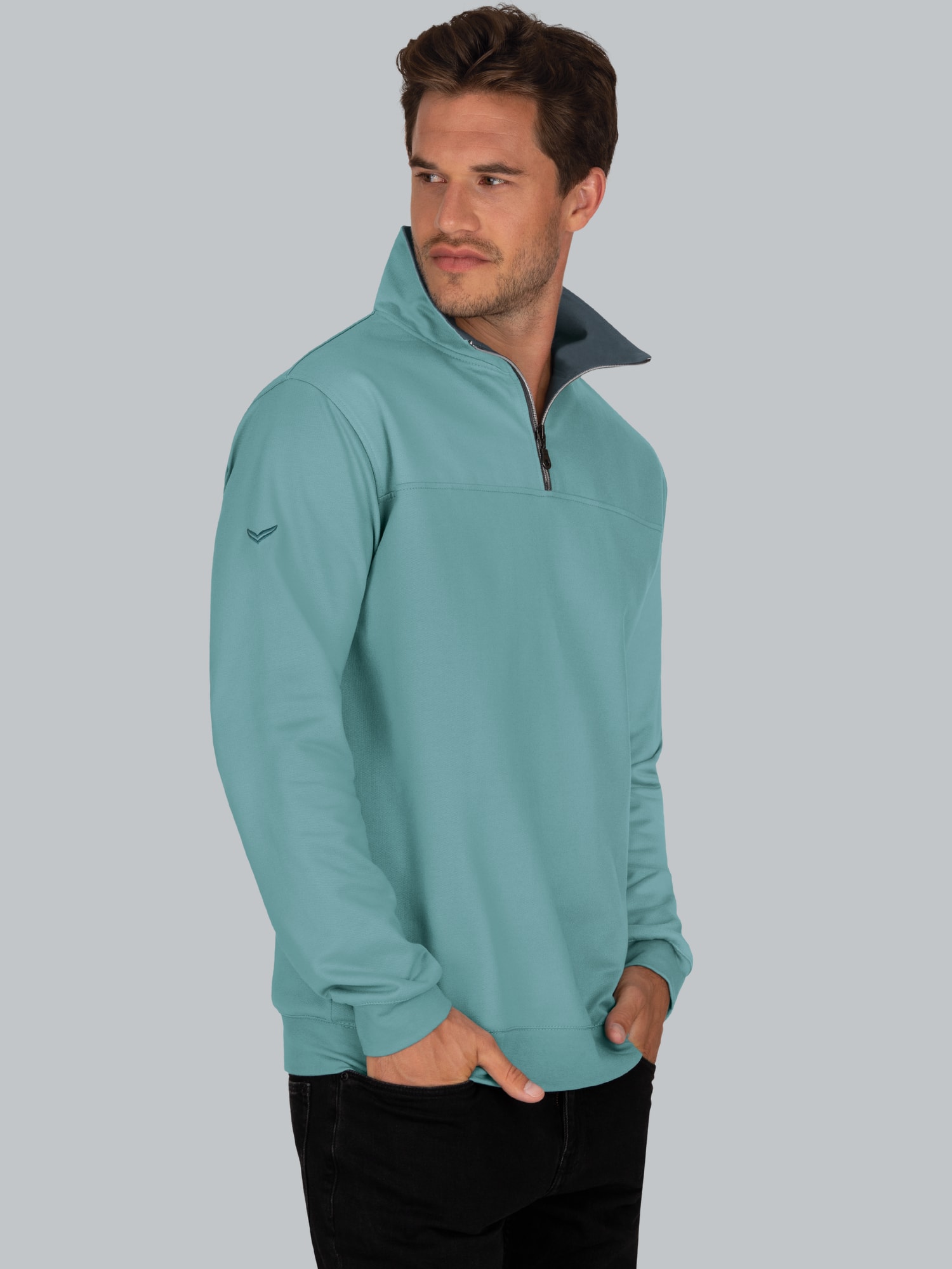 Sweatshirt mit Reißverschluss Seegras
